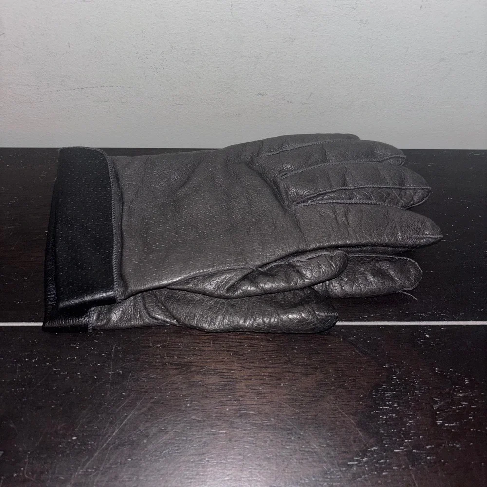 Vintage‎ | Caserini | Women's M | Dark Brown Leather Gloves Cashmere Blend Lined